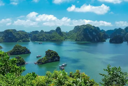 Nasse Halong-Bucht Nordvietnam