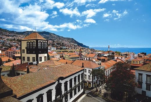 Blick auf historisches Zentrum Funchal Madeira